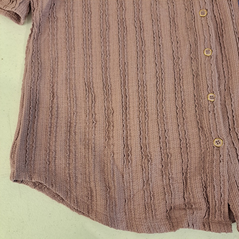 Cable & Gauge Womens Blouse L Elderberry NWT Textured 1766-182 - Picture 7 of 10